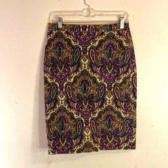 J. Crew Dresses & Skirts - J.CREW purple multicolor paisley No.2 pencil skirt 2